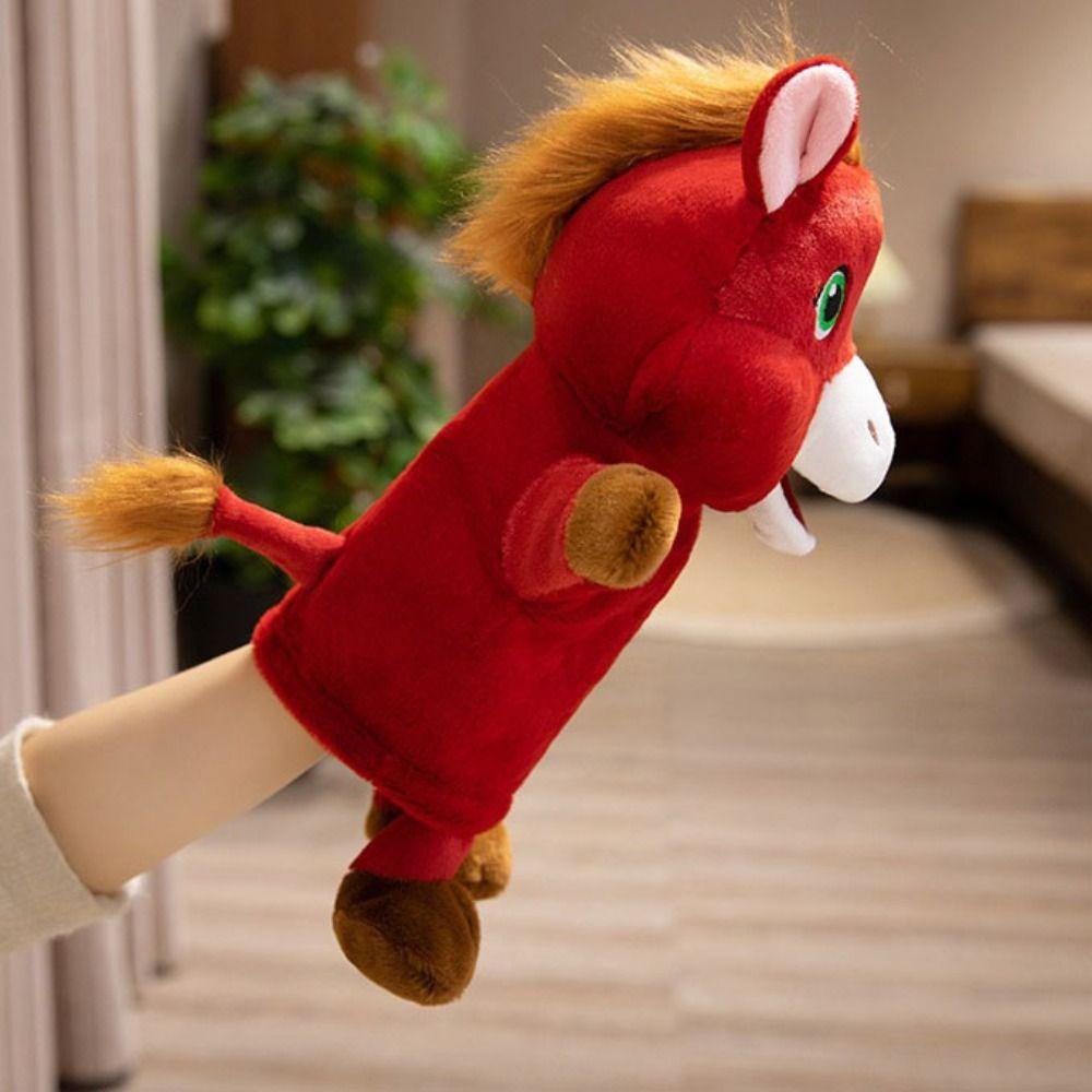 Storytelling Stuffed Plush Horse Toys Simulation Hand Finger Story Puppet  Interactive Toy