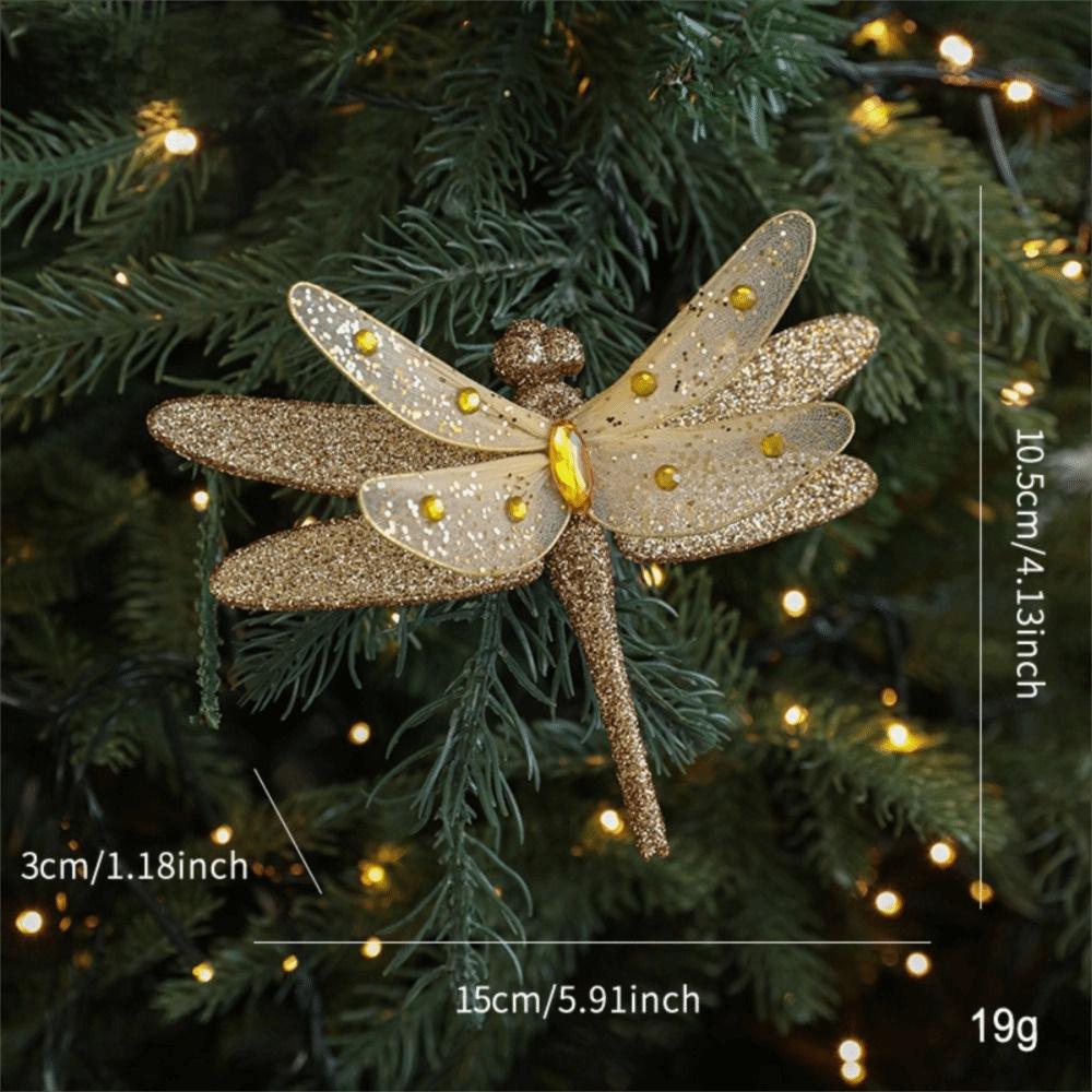 25cm Christmas Artificial Butterfly Sparkling Christmas Hanging Decoration New Christmas Gift