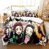 Zenitsu Agatsum Demon Slayer Bedding Sets Japan Anime Printed Bed Set Duvet Cover Pillowcase Linen Sheet Quilt Cover Full Size