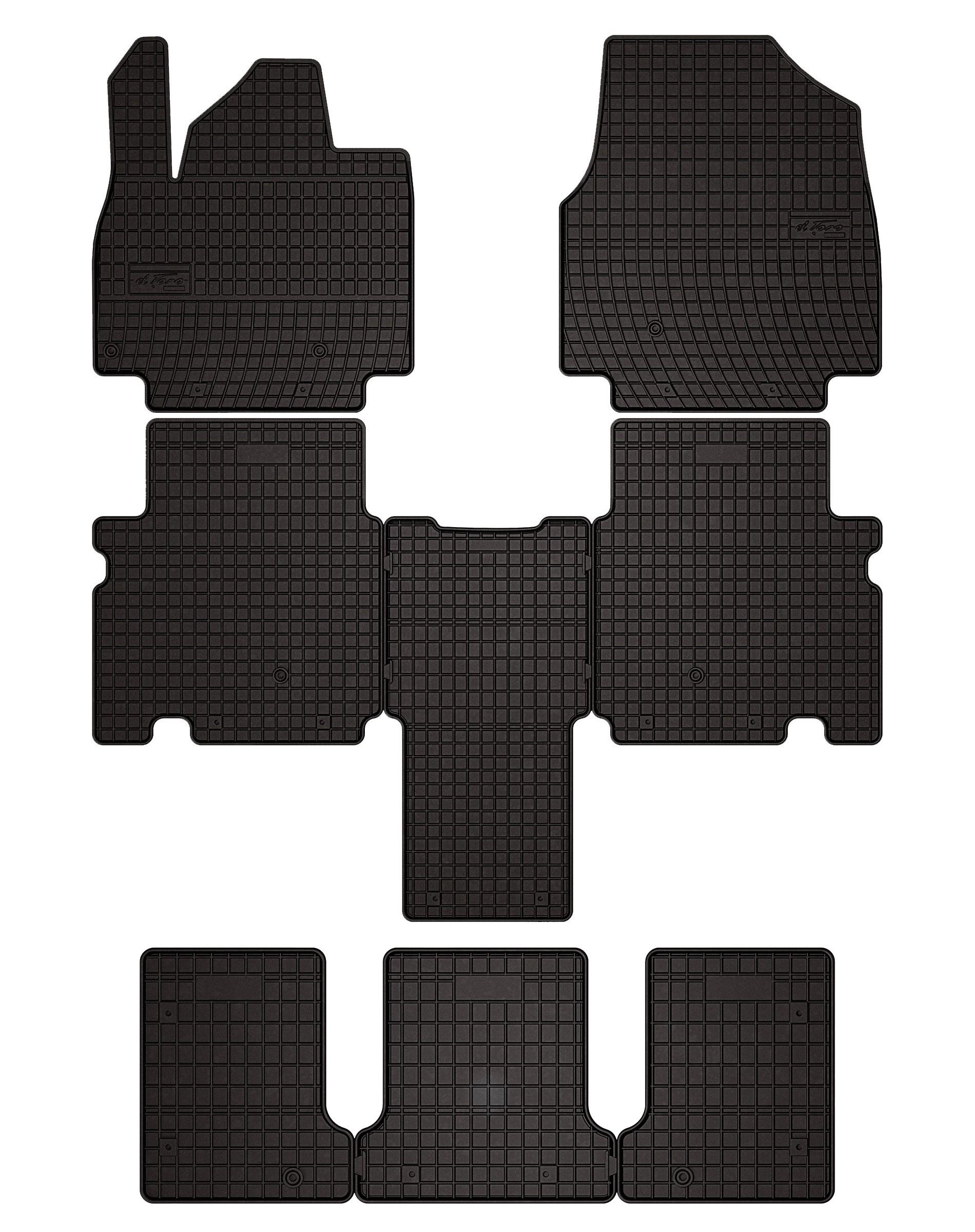 Dywaniki samochodowe gumowe do: Kia EV9 7 osób (2023-) - czarne, dopasowane