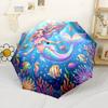Sharks in Blue Circle Compact Travel Automatic Umbrella Folding Umbrella with 8 Ribs Lightweight All Season Travel Compact Folding Umbrella