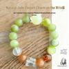 Natural Xiu Jade & White Crystal Sugar Cube Bracelet - Elegant Women's Crystal Jewelry