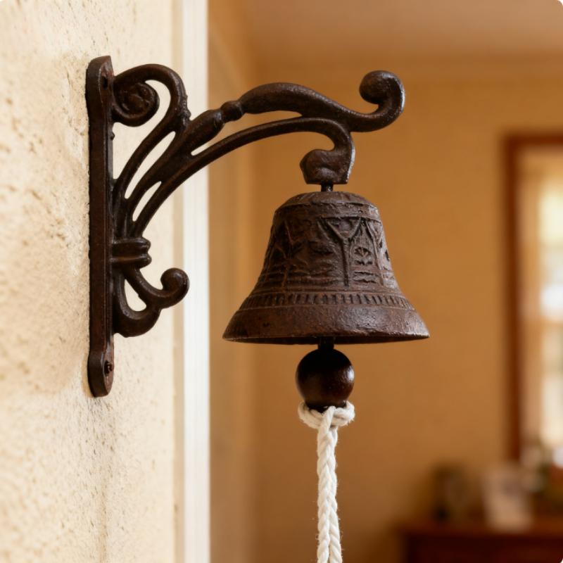 Rural Retro Wall-mounted Cast Iron Doorbell Dinner Bell Outdoor Courtyard Bar Wall Decoration