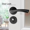Schwarzes, geräuschloses Türschloss im europäischen Stil mit Griff für den Innenbereich zu Hause