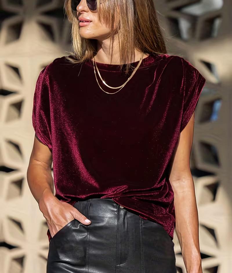 Velvet Fashion Casual Women's T-shirt: Spring/Summer 2026 Collection