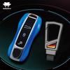 For Porsche Cayenne Coupe Panamera Taycan 911 971 9Ya Macan Boxste Carbon Fiber Car Key Fob Case Cover Keyless Chain Ring Holder