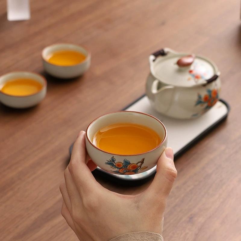 Luxurious High-End Ceramic Yu Ceramics Tea Set Gift Box for Home Use Customizable Gongfu Tea Brewing Process Includes Teapot And
