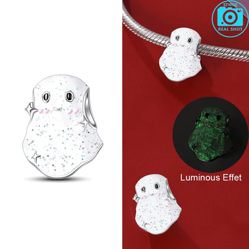 Charms New Copper Moon Bear Astronaut Colorful Luminous Series Beads Fit Pan Original Bracelets Diy Fine Jewelry