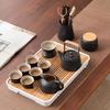 Retro Coarse Pottery Portable Tea Set for Travel & Camping with Storage Bag