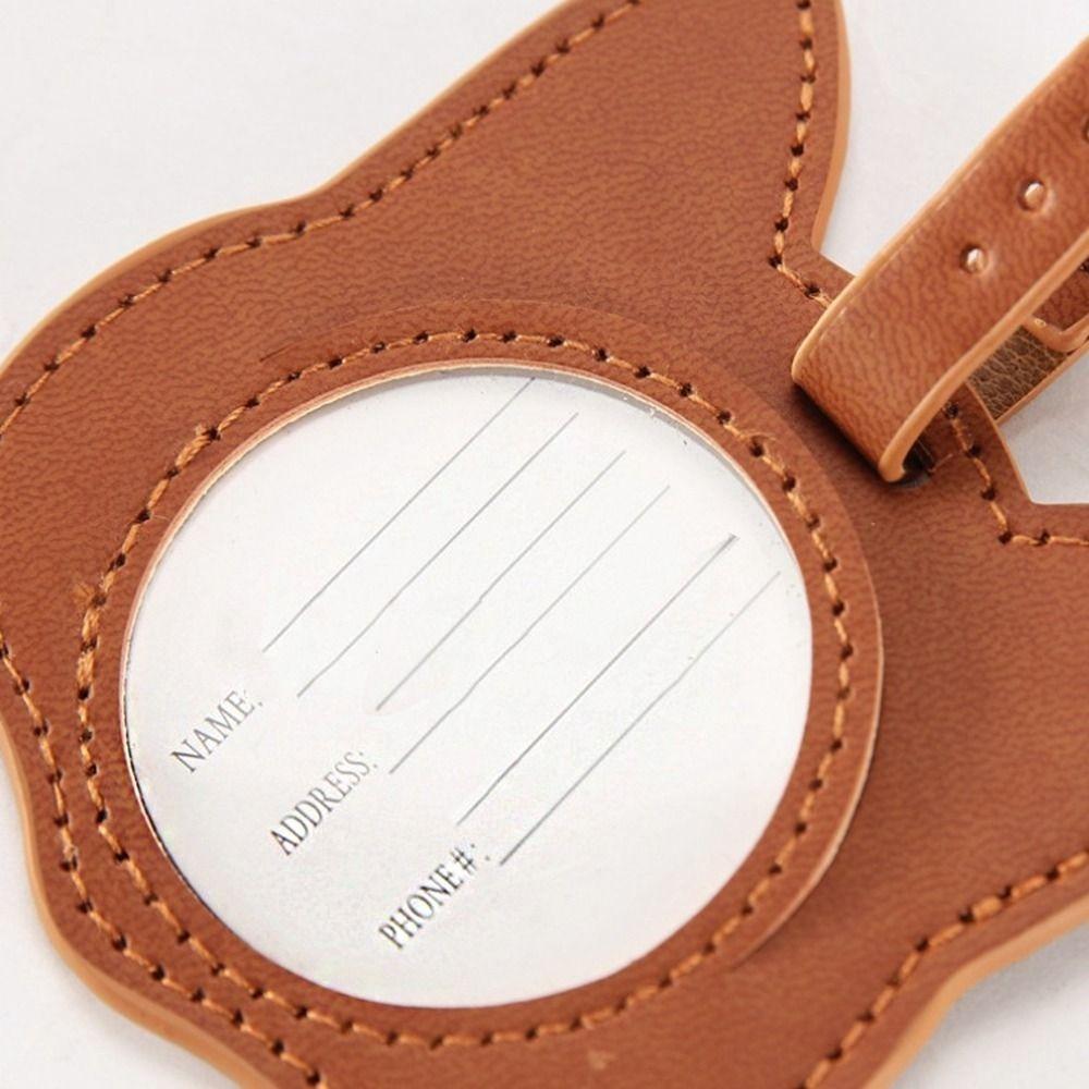 Tag PU Leather Cat Shape Airplane Suitcase Tag Travel Accessories Boarding Pass Luggage Tag