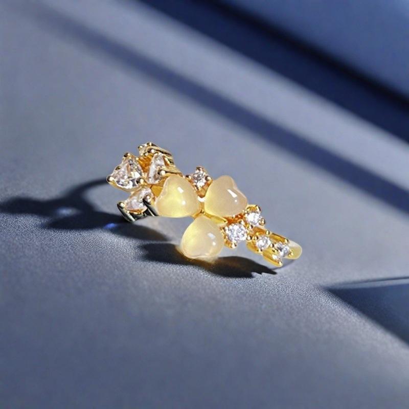 Micro-Set Zircon Bright Imitation Diamond Open Ring Light Luxury High Sense Niche Design Fashion Accessories Women