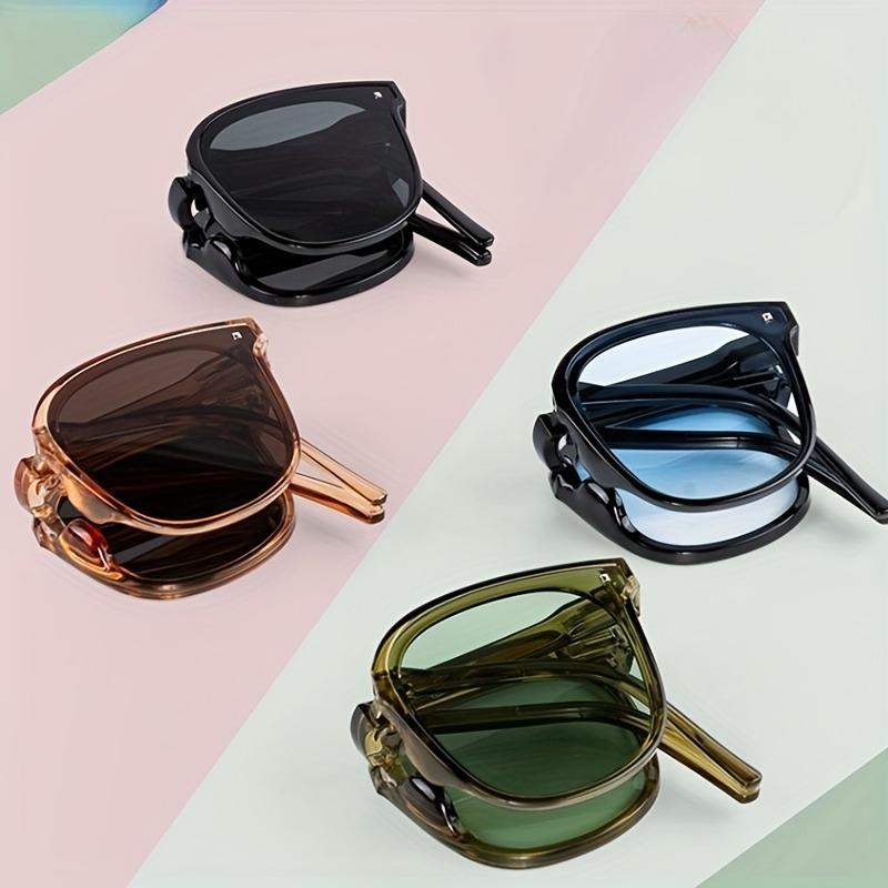 4PCS Ladies' Folding Fashion Glasses Lightweight Summer Small Face Rectangular Frame Japanese and Korean Style Accessories