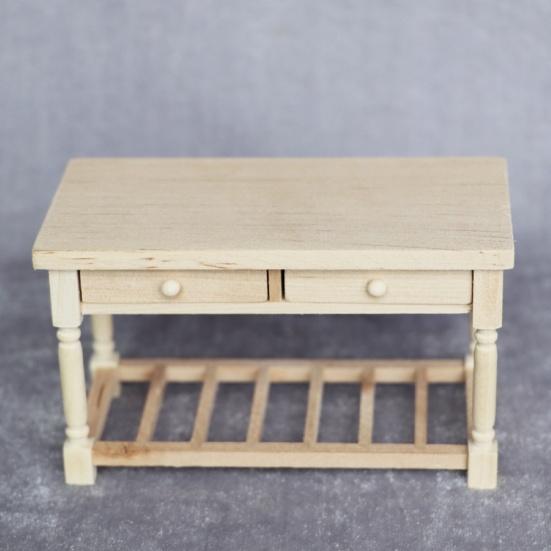 1/12 Dollhouse Mini 2-drawer Dinning Table Furniture Model Kitchen Scene Decor