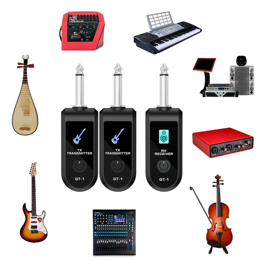 2.4G Wireless Guitar Audio Transmitter Receiver with Precise Sound Guitar Wireless Transmission System for Electric Instruments
