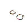 S925 Japanese And Korean Tide Personalized Broken Silver Color Beaded Stud Earrings Women'S Light Luxury Niche High-End Design Earrings