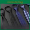 Classic Polyester Business Tie With Zipper Closure For Wedding Formal Attire