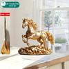 2D Flat Acrylic Golden Horse Statue Desktop Decoration, Home Decor Plaque Hanging Wall Art Decorative Garden Decoration for Room Door Signs Hanging Sq