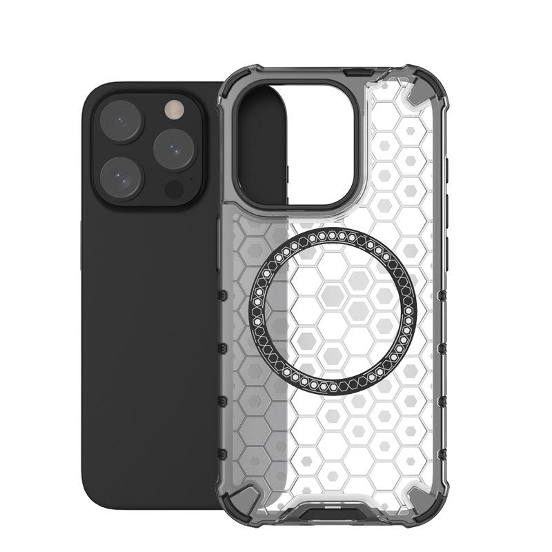 Applicable iPhone17Pro max 2-in-1 heat dissipation protective case Apple 16 honeycomb magnetic suction anti-drop mobile phone case