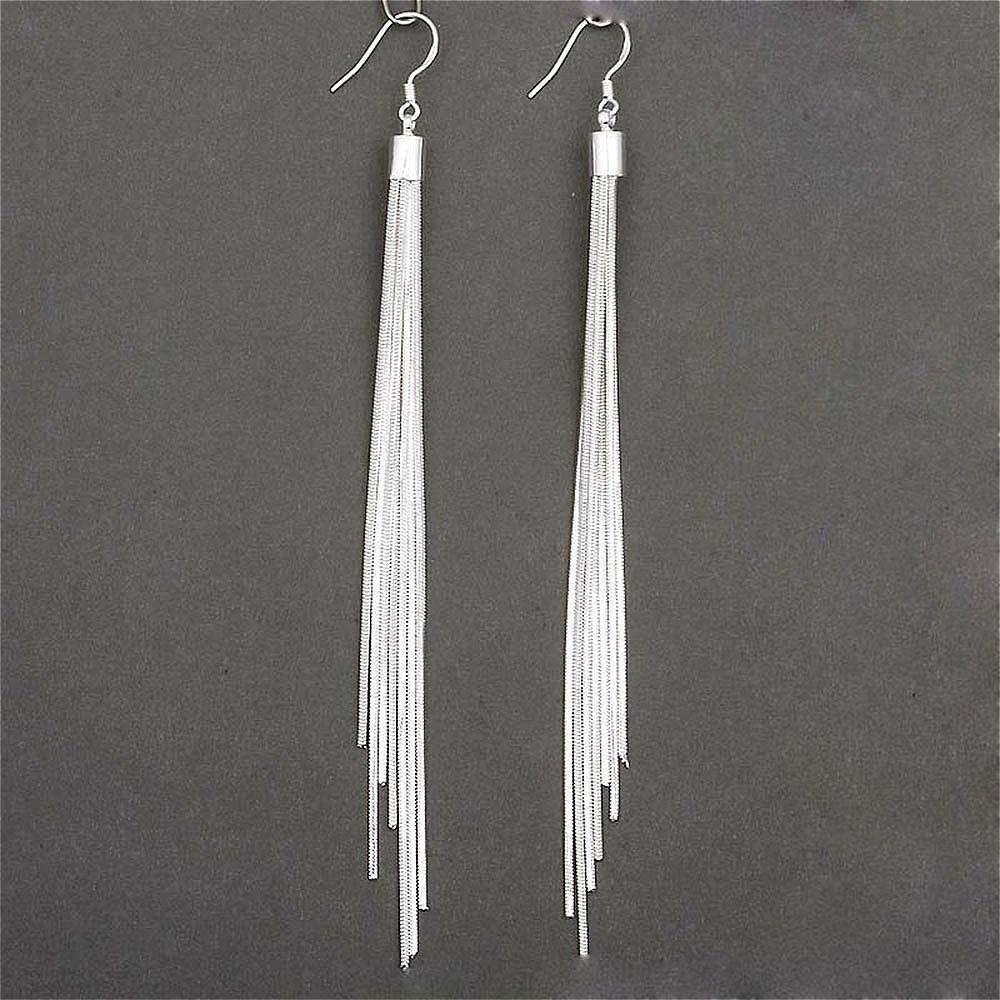 1 Stück Retro Gold Silber Farbe Lange Hängende Ohrringe Für Damen Metall Quaste Ethnisch Hängende Ohrringe Hip Hop Street Schmuck Zubehör