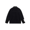 Li Ning Sports Fashion Collection Letter Print Fleece Lined Thermal Sherpa Jacket Unisex Black AFDSD89-2