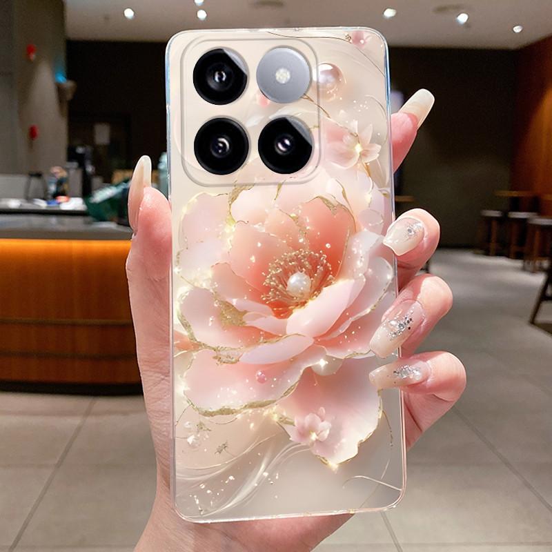 For Xiaomi 14T / Xiaomi 14T Pro Case Clear Luxury Fashion Butterfly Flower Soft TPU Silicone Casing Cover Transparent Phone Case