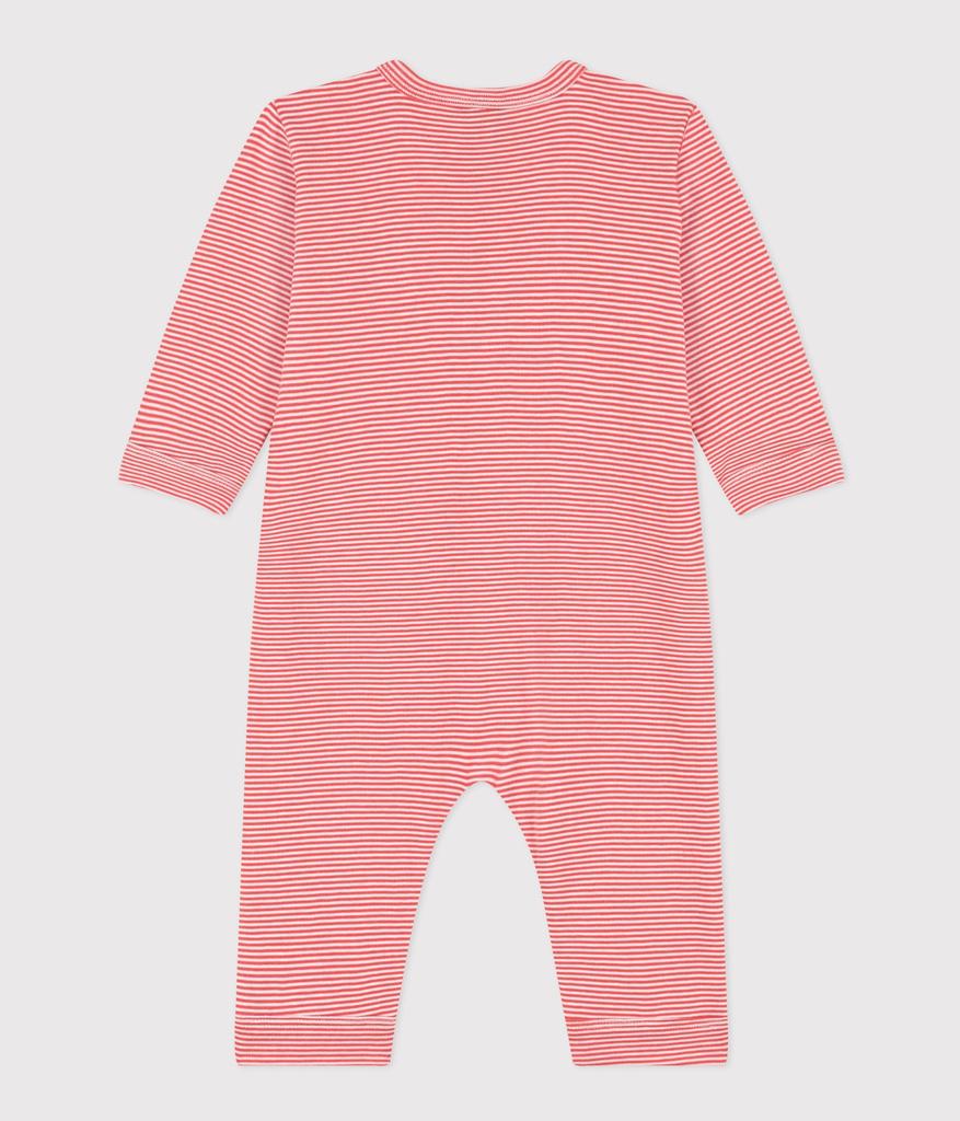 Mirale Footless Romper A085G 6 months 67cm [Petit Bateau] Orange/Off-White