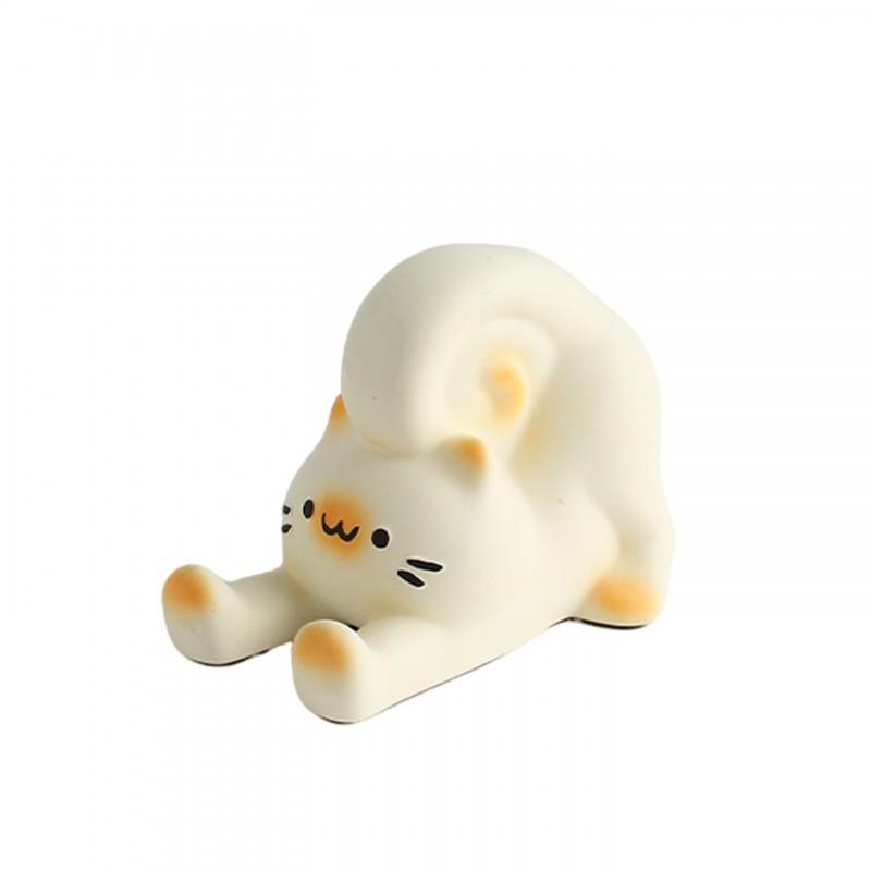 Cute Lazy Cat Phone Stand Desktop Holder Living Room Office Study Decor Accessory Gift