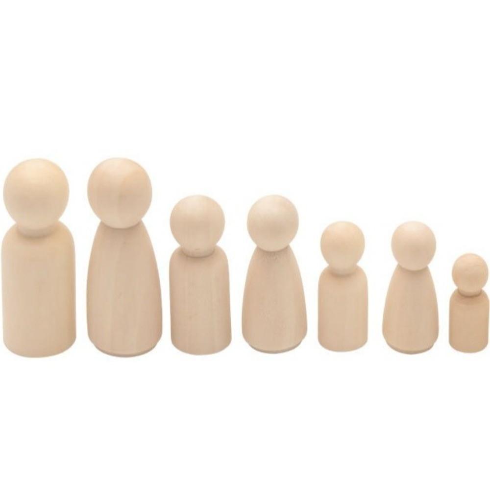 50pcs Natural DIY Wooden Figures Handicrafts Painting Dolls Toys  Wedding Craft