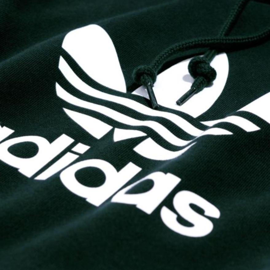 Adidas Originals Logo Hooded Long Sleeve Sweatshirt Men sweatshirt Dark-Green CW1242