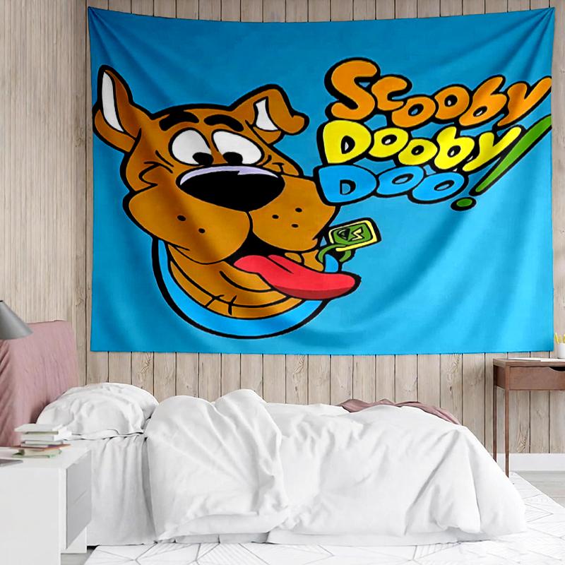 Scooby-Doo Print Tapestry, Backdrop, Easy Setup, Ideal for Bedroom, Office & Living Room, with Aesthetic Wall Hanging Decor.