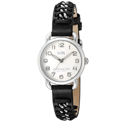 

Coach DELANCEY Ivory Dial Stainless Steel Quartz 28mm Watch 14502257 Women s Black