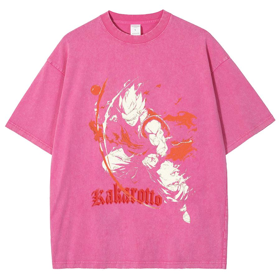 

Футболка женская в японском стиле аниме, стираная джинсовая винтажная, большого размера, с коротким рукавом, высокое качество, модная, для подростков 3XL