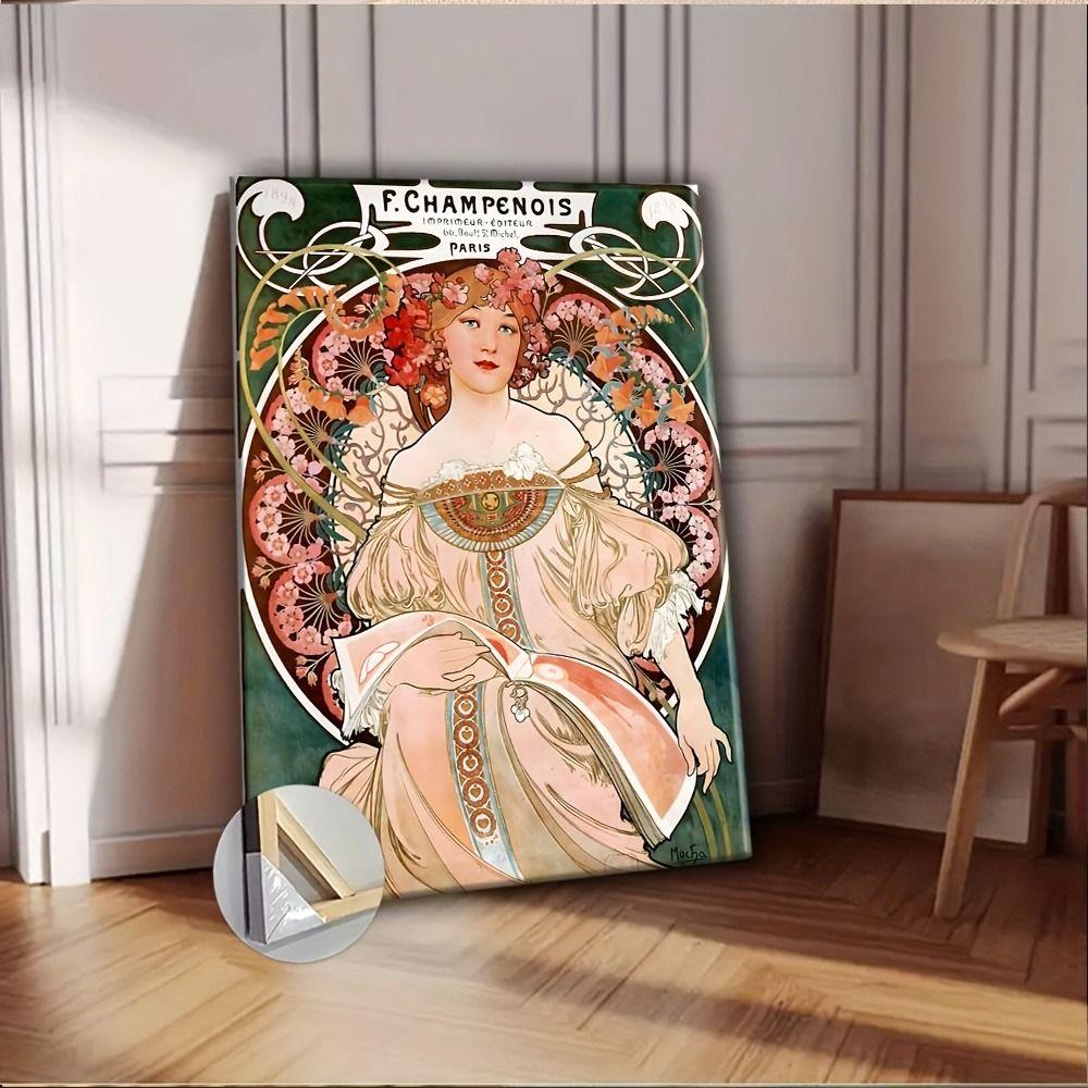 Vintage Art Nouveau Woman Tin Sign Retro Metal Panel Home Bar Cafe Decor