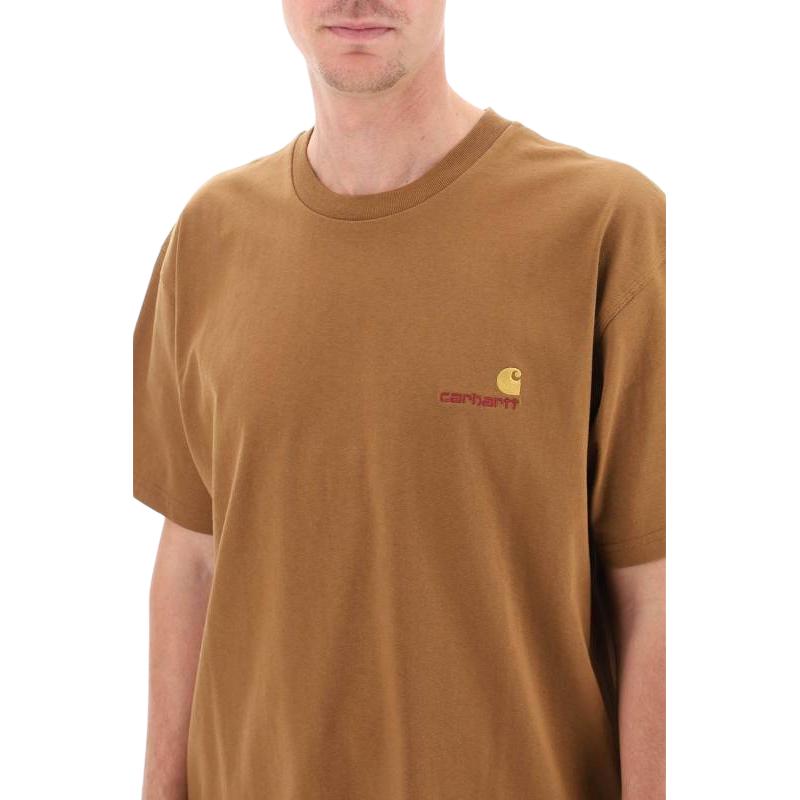 Carhartt WIP Solid Color Casual Crew Neck Short Sleeve T-Shirt Men tops Khaki I029956-HZ-XX