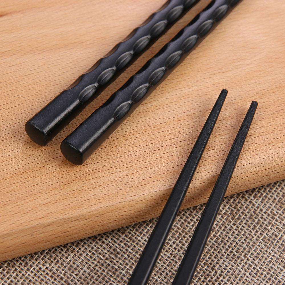 1 Pair New Portable Kitchen Non-slip Japanese Alloy Sushi Chopsticks