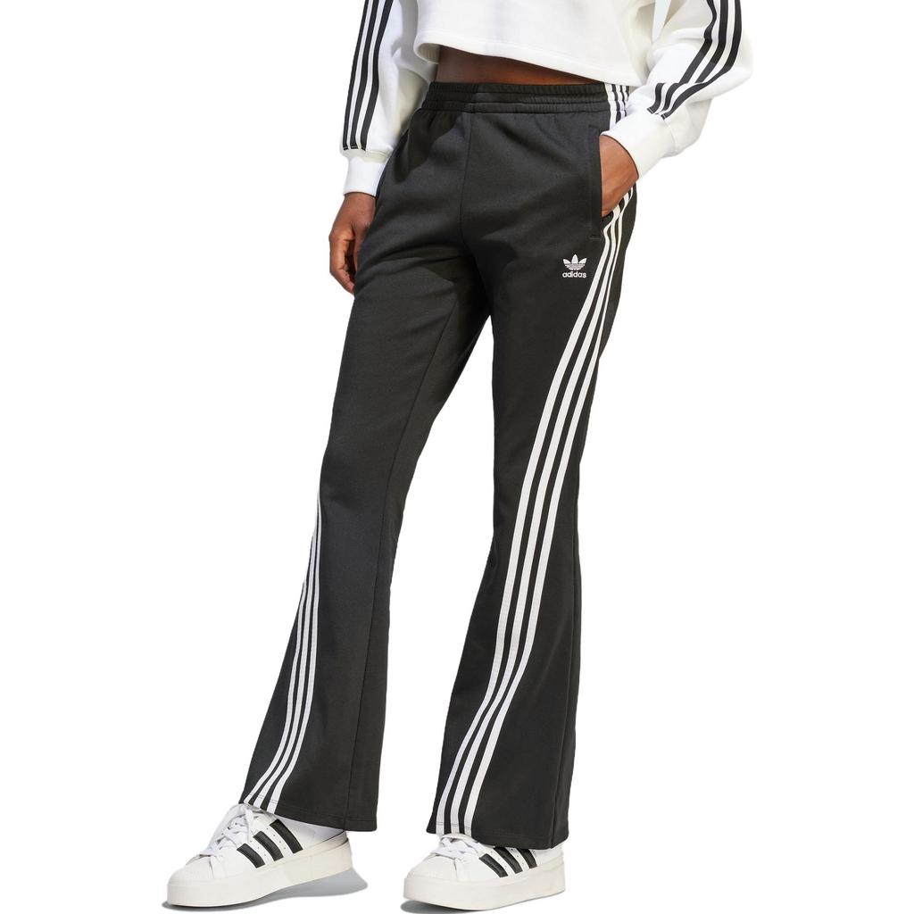Adidas Originals Adicolor Classics Wide Leg Three Stripe Track Pants Comfort Stretch Retro Style Women Black IV9327