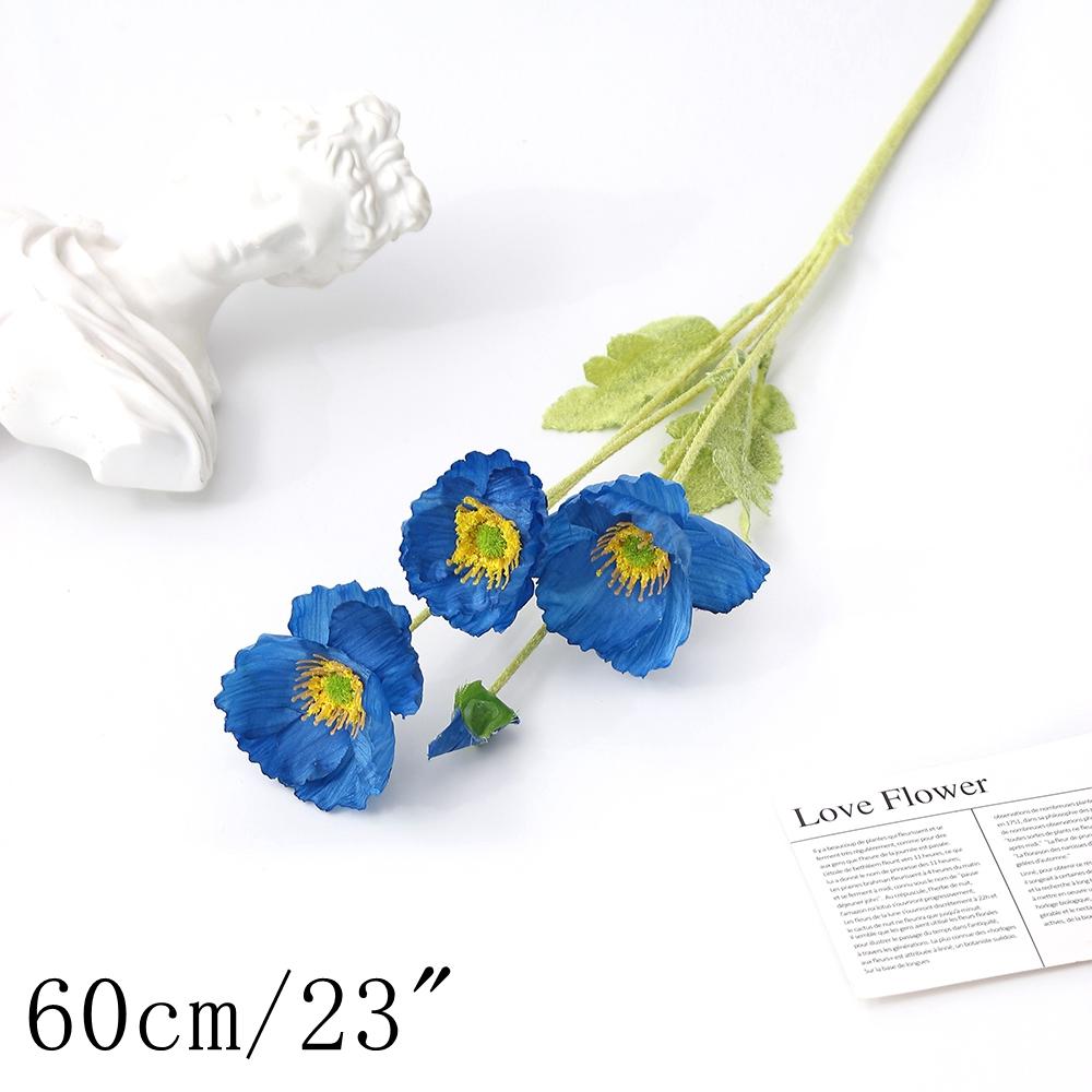 Blue Artificial Flowers Bouquet Rose Fake Flowers for Indoor Home Decor Garden Wedding Party Decoration Outdoor Vase Accessories