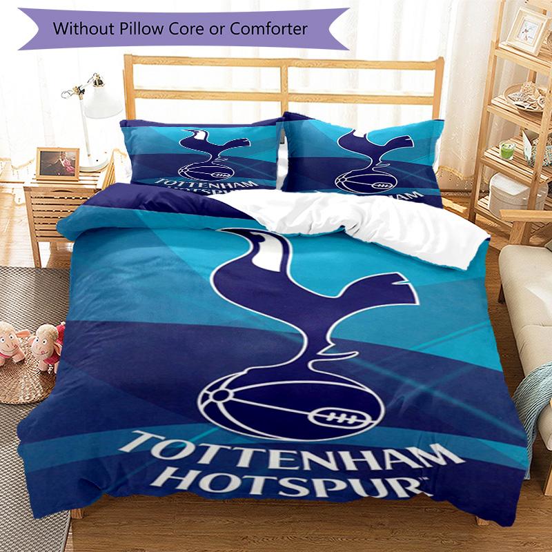 Tottenham Hotspur F.C Design Muster Bettbezug-Set – enthält 1 Bettbezug und 2 passende Kissenbezüge Schlafzimmerdekoration Weihnachtsgeschenke