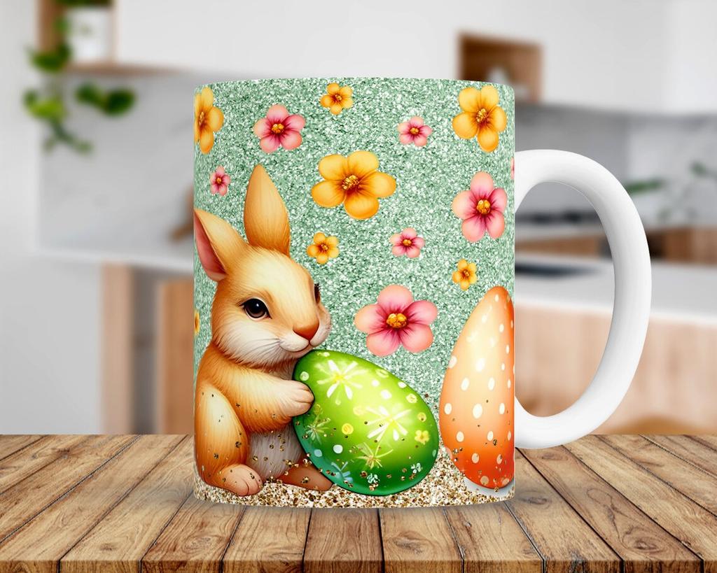 3D Happy Easter Rabbit Egg Egg Ceramic Coffee Mug Tea Cup