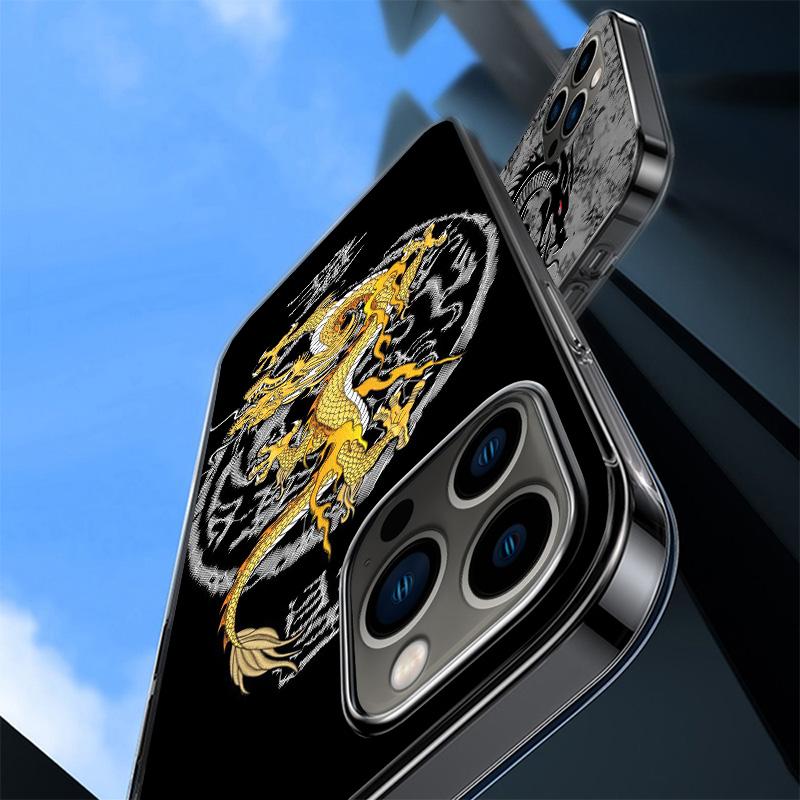 Asian Dragons Animal Tattoo Phnoe Case for Iphone 17 Air 16 11 12 13 Mini 14 Plus 15 Pro Max 7 8E SE 2020 16ProMax Phone Cover C