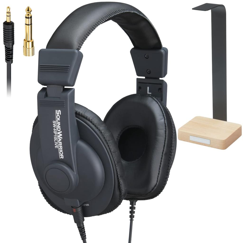 SOUND WARRIOR Direct Sales Exclusive Set Closed-Back Headphones for Online Live and Live Streaming 3.5mm6.3mm Compatible, Lightweight, Wired,