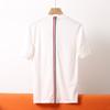 Short-Sleeved T-Shirt with Back Webbing, Unisex Couple Style, Summer Fashion Trendy Brand, Knitted Casual Round-Neck Versatile Top