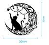 Wrought Iron Moon & Black Cat Silhouette Wall Ornament