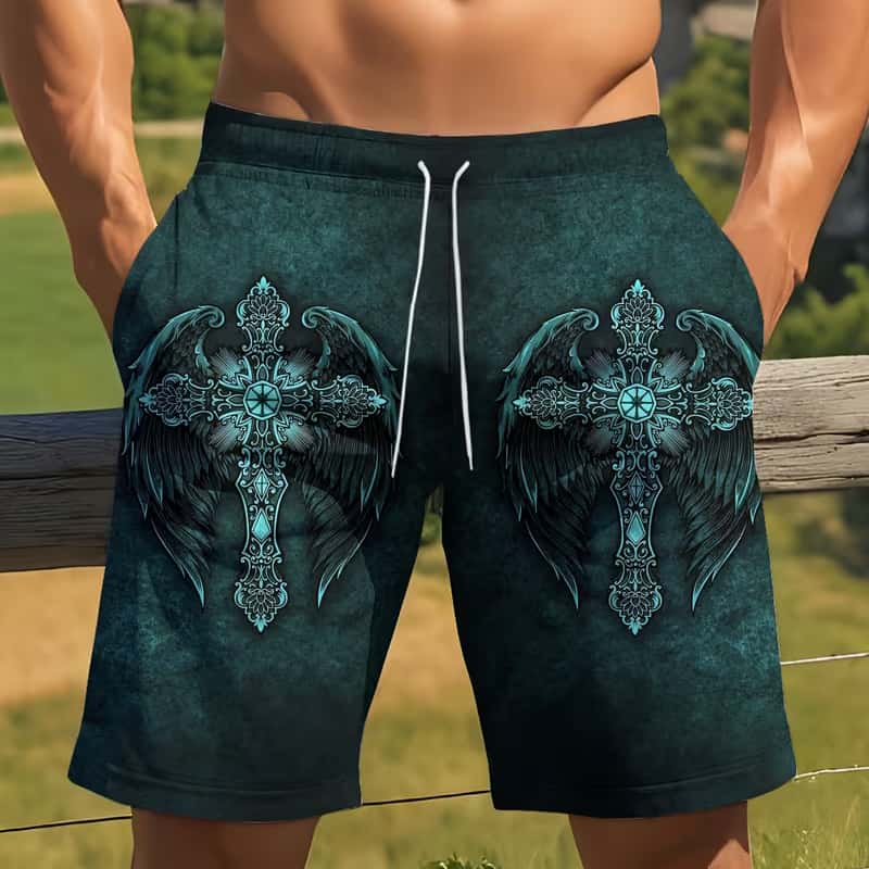 

Men s contrasting color shorts with drawstring, summer outdoor casual and trendy shorts S