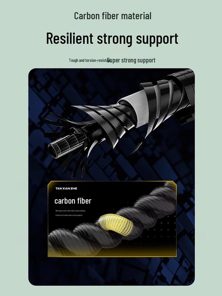 Ultralight Carbon Fiber Three-Section Trekking Poles with External Lock for Hiking and Walking