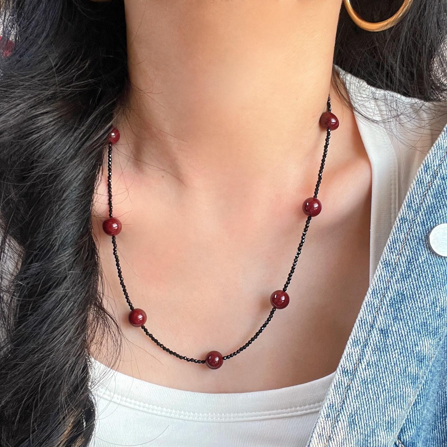 4Mm High Quality Natural Amethyst Design Clavicle Chain Necklace