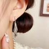 Trendy Leaf Tassel Long Stud Earrings - High-End European & American Fashion