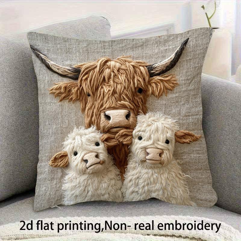 45cm Short Plush Smiling Donkey Pillowcase 2D Flat Printing Cartoon Animal Sofa Cushion Cover Home Decorative Bed Pillow Case Bedding Homes Textiles