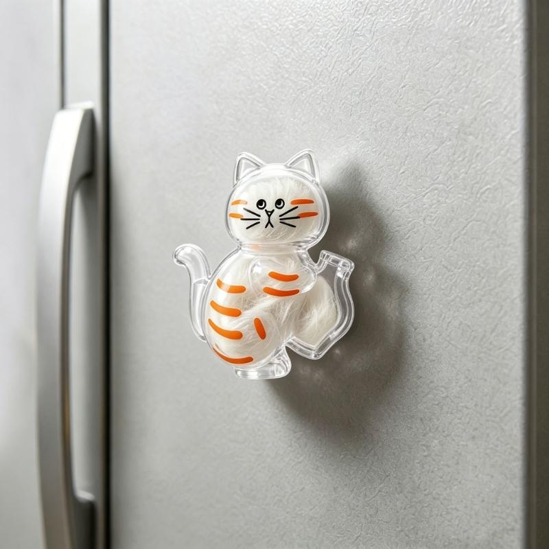 Fridge Magnet with Clear Vase for Keepsakes,Pet Hair,Flower Display Cats Whiskers Holders Refrigerator Magnet Decors