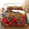 3D Christmas Duvet Cover Set Red Colour Merry Christmas Theme Tree Gift Pattern For Kids Teens Adult Bedding Set King Queen Size
